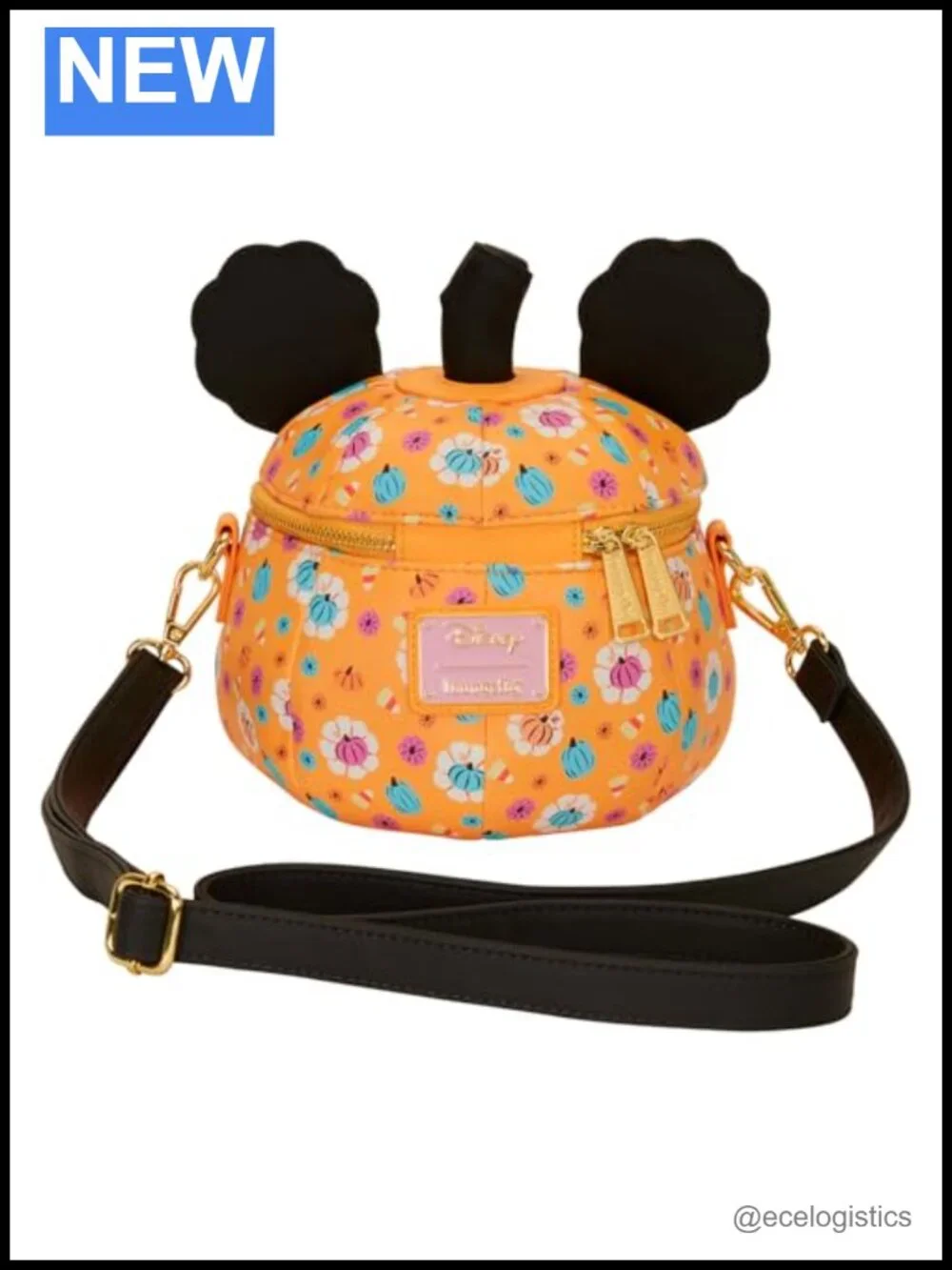 Disney Loungefly Pumpkin Crossbody Bag Faux Leather Glow in Dark